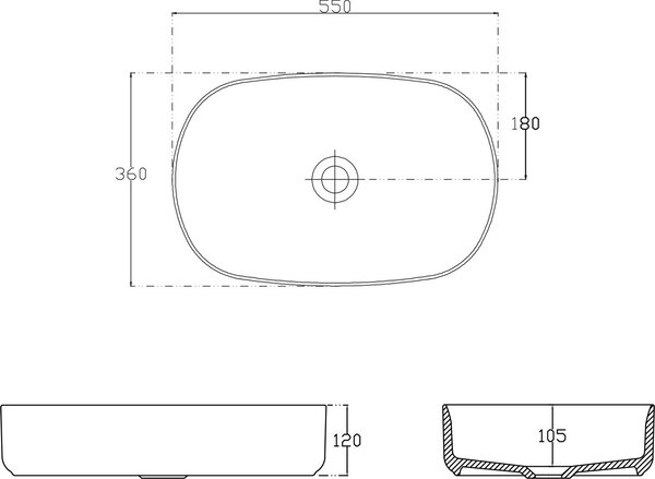 Isvea Infinity umyvadlo 55x36 cm oválné na pult matný 10NF65055-2R