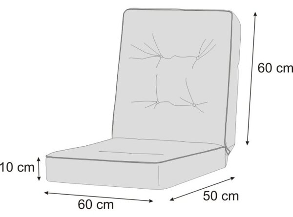 Polštář na zahradní houpačku VENUS 60 cm béžový, ekolen
