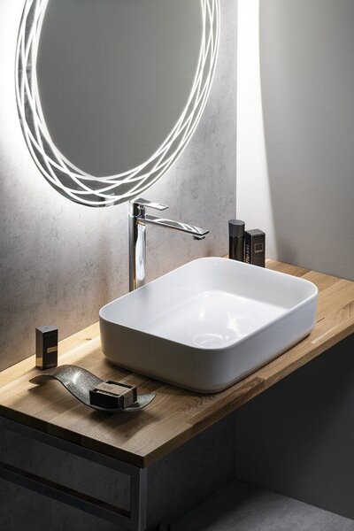 Isvea Infinity umyvadlo 50x36 cm obdélníkový na pult bílá lesk 10NF65050