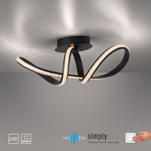 JUST LIGHT. 8475-18 - LED Stmívatelný přisazený lustr BRILLA LED/29W/230V černá