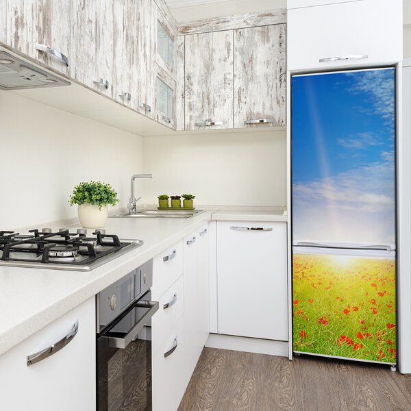 Nálepka na ledničku samolepící Pole máků FridgeStick-70x190-f-107946485
