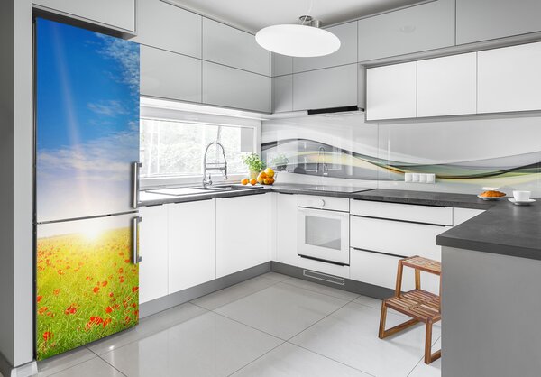 Nálepka na ledničku samolepící Pole máků FridgeStick-70x190-f-107946485