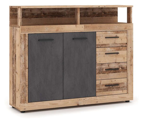 Komoda Leniza 120A, dub natural / grafit