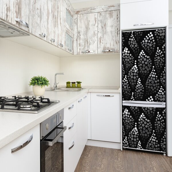 Nálepka na ledničku Černo-bílé tečky FridgeStick-70x190-f-108889410