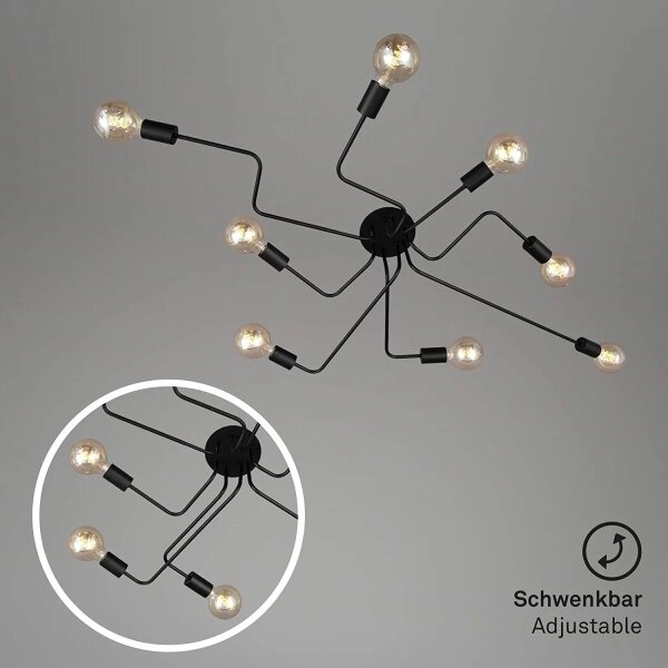 Briloner 2888-085 - Přisazený lustr FARETTO 8xE27/60W/230V černá