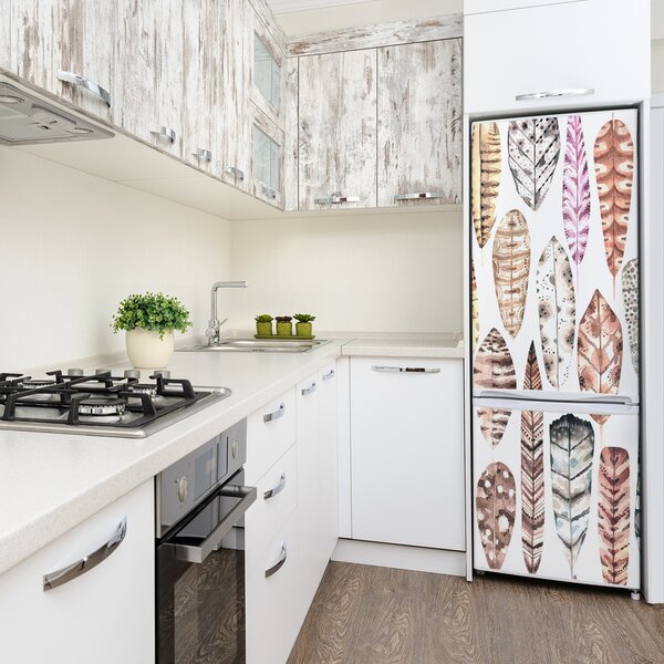 Nálepka tapeta na ledničku Barevná pírka FridgeStick-70x190-f-109950340
