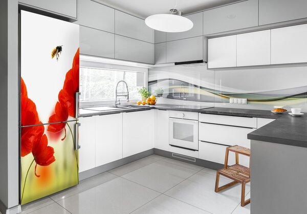Nálepka fototapeta na ledničku Polní mák FridgeStick-70x190-f-110781065