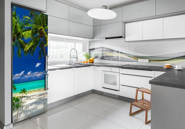Nálepka na ledničku Tropická pláž FridgeStick-70x190-f-110568122