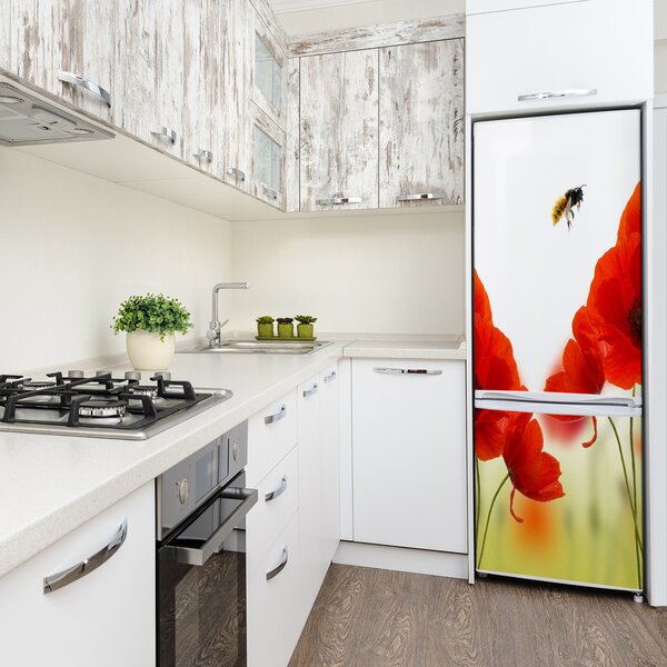 Nálepka fototapeta na ledničku Polní mák FridgeStick-70x190-f-110781065
