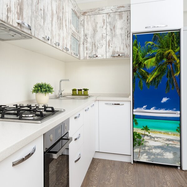 Nálepka na ledničku Tropická pláž FridgeStick-70x190-f-110568122