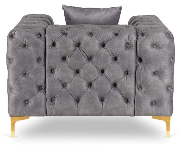 Křeslo Casur Velvet, šedá