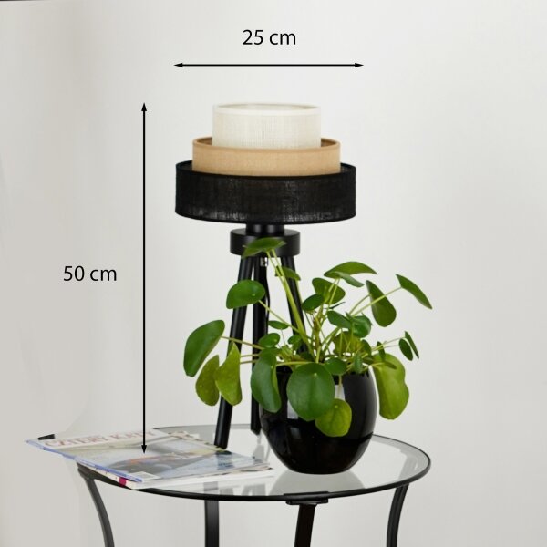 Brilagi - Stolní lampa ASPEN LUNETA 1xE27/15W/230V černá/béžová/krémová