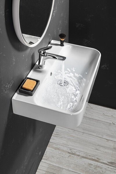 Isvea Sistema umyvadlo 70x38 cm obdélníkový klasický-na pult bílá lesk 10PL53070