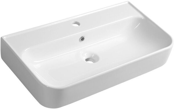 Isvea Sistema umyvadlo 70x38 cm obdélníkový klasický-na pult bílá lesk 10PL53070