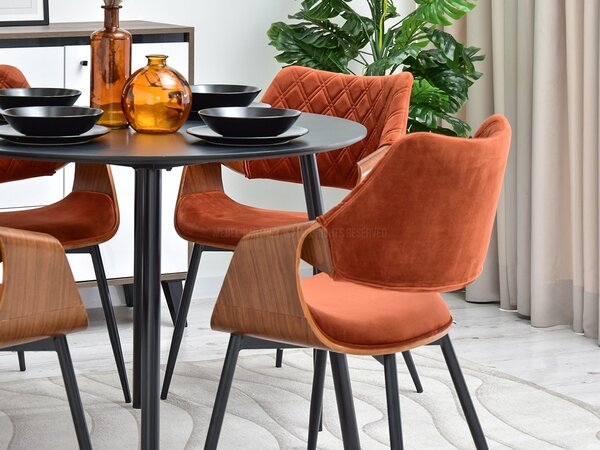 Designová jídelní židle NENET - ořech / měděná