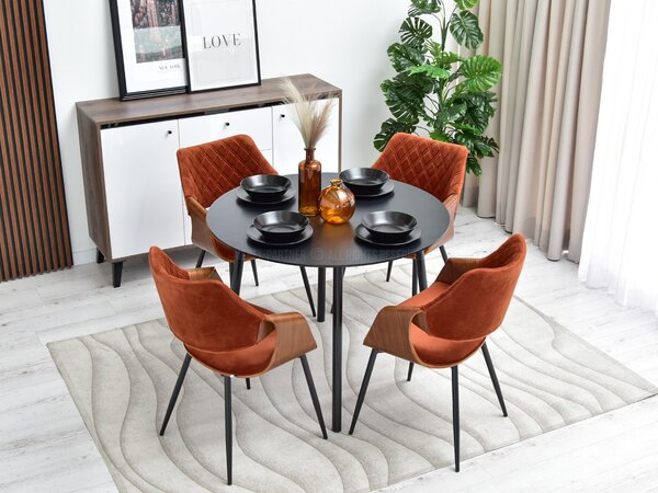 Designová jídelní židle NENET - ořech / měděná