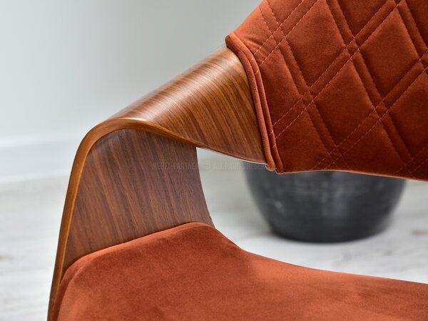 Designová jídelní židle NENET - ořech / měděná