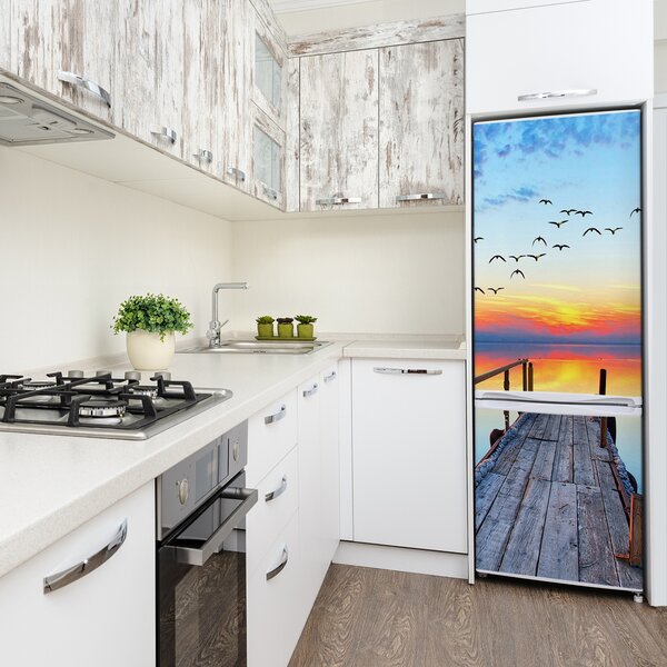 Nálepka na ledničku Dřevěné molo FridgeStick-70x190-f-112226742