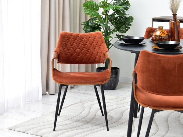 Designová jídelní židle NENET - ořech / měděná
