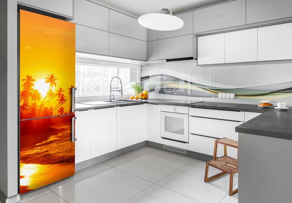 Nálepka na ledničku Tropická pláž FridgeStick-70x190-f-112375136