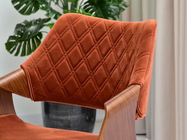 Designová jídelní židle NENET - ořech / měděná