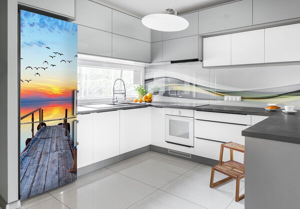 Nálepka na ledničku Dřevěné molo FridgeStick-70x190-f-112226742