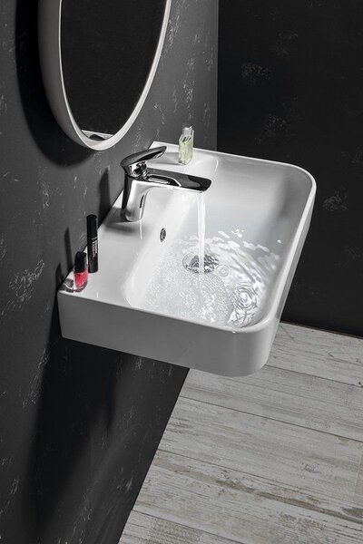 Isvea Sistema umyvadlo 55x38 cm obdélníkový klasický-na pult bílá lesk 10PL53055