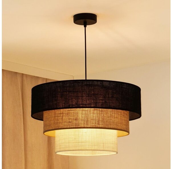 Brilagi - Lustr na lanku ASPEN LUNETA 1xE27/15W/230V pr. 45 černá/béžová/krémová