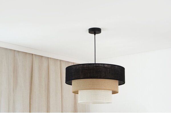 Brilagi - Lustr na lanku ASPEN LUNETA 1xE27/15W/230V pr. 45 černá/béžová/krémová