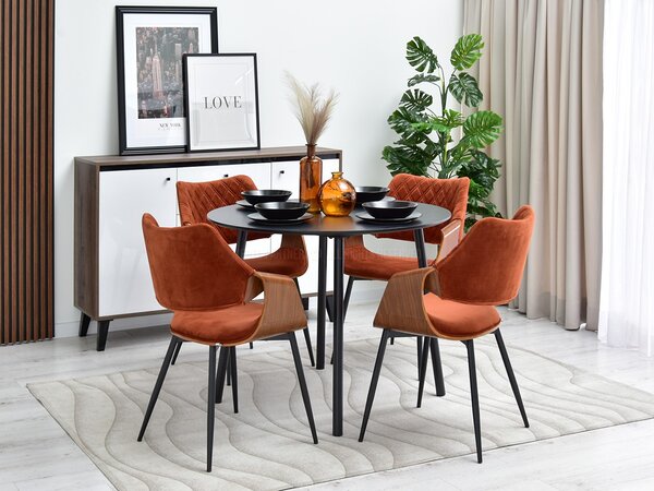 Designová jídelní židle NENET - ořech / měděná