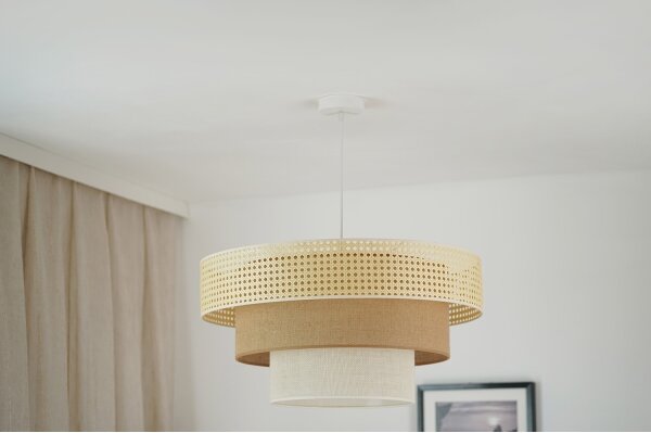 Brilagi - Lustr na lanku CEDAR LUNETA 1xE27/15W/230V pr. 60 ratan/hnědá/krémová