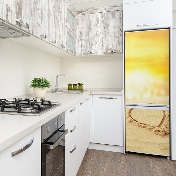 Nálepka na ledničku Srdce na pláži FridgeStick-70x190-f-112809323