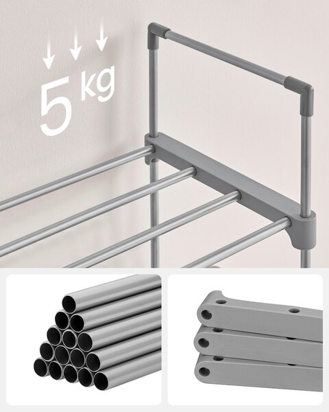 REGÁL NA BOTY, šedá, 45/174/30 cm Boxxx - Online Only šatny & botníky, Online Only