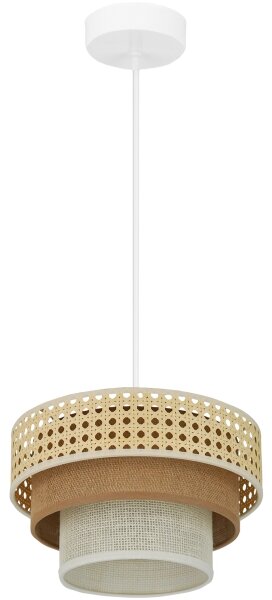 Brilagi - Lustr na lanku CEDAR LUNETA 1xE27/15W/230V pr. 25 ratan/hnědá/krémová