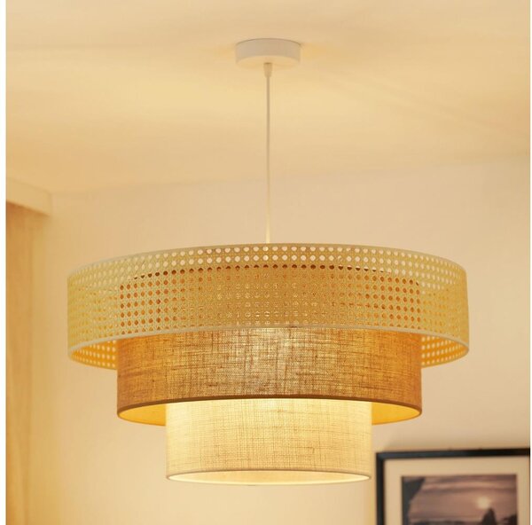 Brilagi - Lustr na lanku CEDAR LUNETA 1xE27/15W/230V pr. 60 ratan/hnědá/krémová