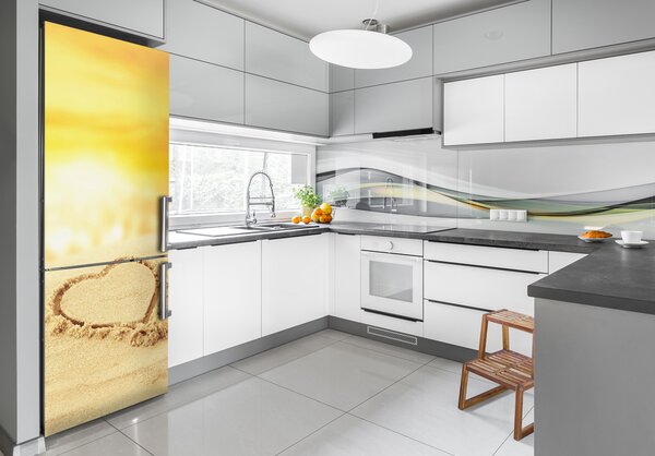 Nálepka na ledničku Srdce na pláži FridgeStick-70x190-f-112809323