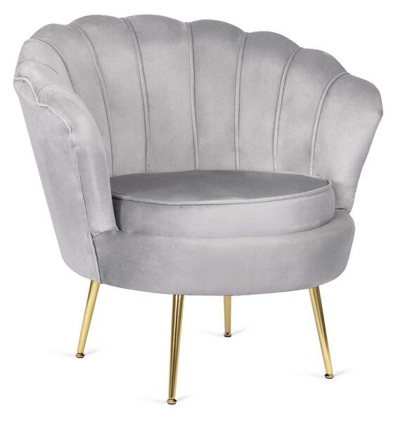 Křeslo Ladot Velvet, šedá