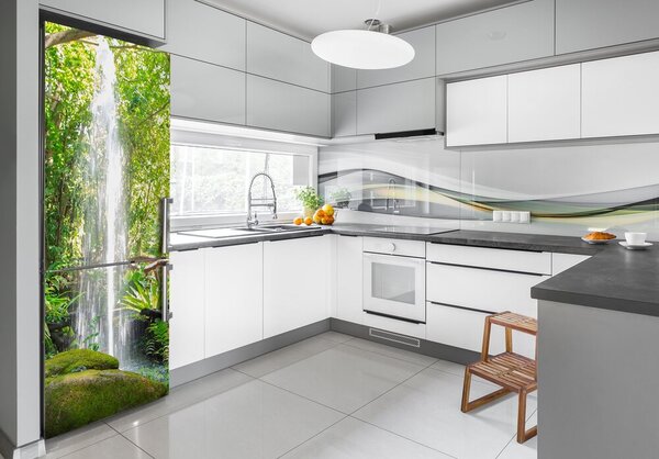Nálepka na ledničku Vodopád v pralese FridgeStick-70x190-f-113827888
