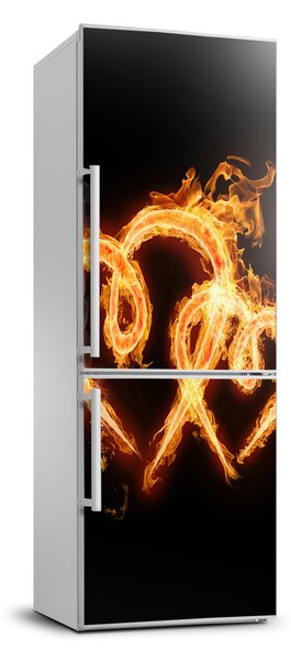 Nálepka tapeta na ledničku Hořící srdce FridgeStick-70x190-f-11479384
