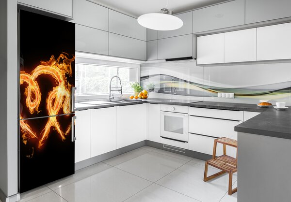Nálepka tapeta na ledničku Hořící srdce FridgeStick-70x190-f-11479384