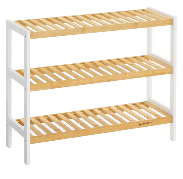 REGÁL NA BOTY, přírodní barvy, bílá, bambus, 70/55/26 cm Boxxx - Online Only šatny & botníky, Online Only