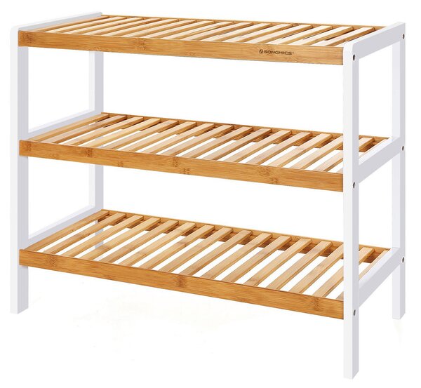 REGÁL NA BOTY, přírodní barvy, bílá, bambus, 70/55/26 cm Boxxx - Online Only šatny & botníky, Online Only