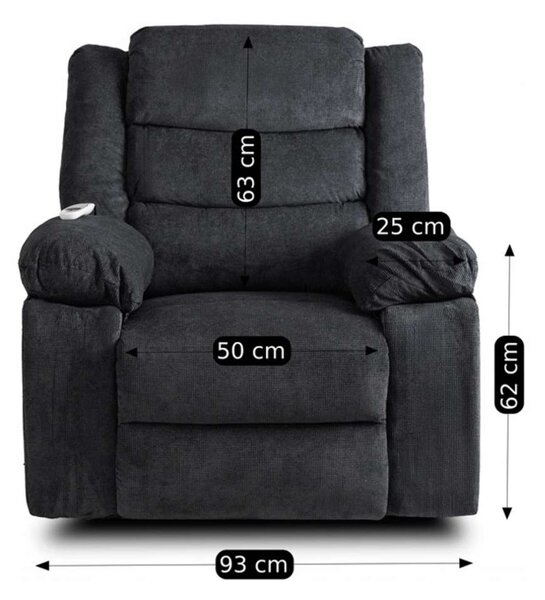 Masážní křeslo Derat, šedá