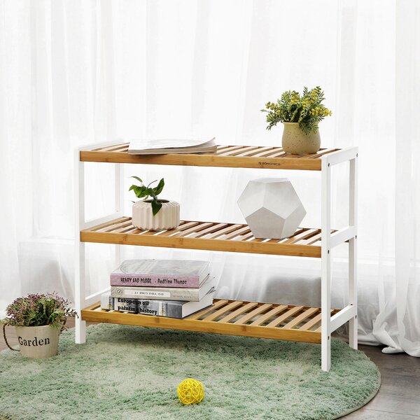 REGÁL NA BOTY, přírodní barvy, bílá, bambus, 70/55/26 cm Boxxx - Online Only šatny & botníky, Online Only
