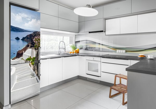 Tapeta nálepka na ledničku Santorini Řecko FridgeStick-70x190-f-114851264