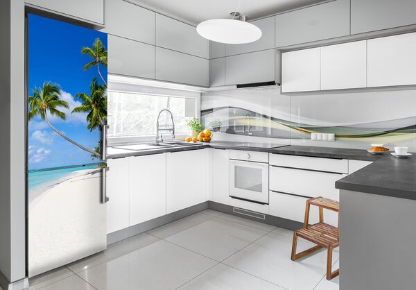 Nálepka na ledničku Tropická pláž FridgeStick-70x190-f-116010752