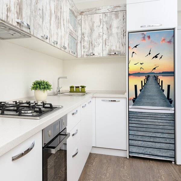 Nálepka na ledničku Dřevěné molo FridgeStick-70x190-f-116241364