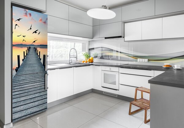 Nálepka na ledničku Dřevěné molo FridgeStick-70x190-f-116241364