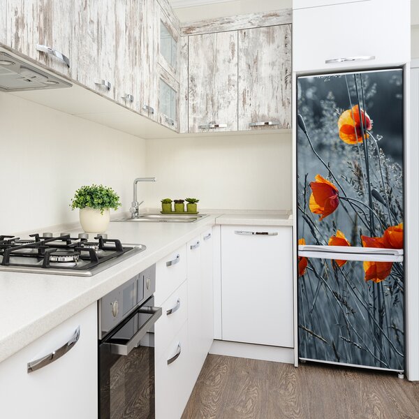 Nálepka fototapeta na ledničku Polní mák FridgeStick-70x190-f-116797987