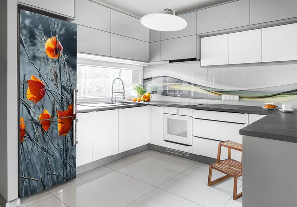 Nálepka fototapeta na ledničku Polní mák FridgeStick-70x190-f-116797987